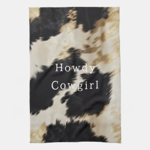 Black White Cowhide Kitchen Towel