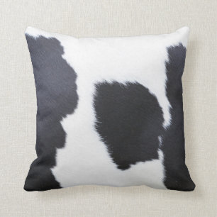 Black & White Cowhide Throw Pillow
