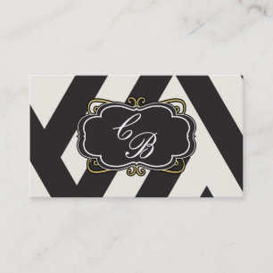 Black White Cream & Gold Boutique Carte de visite