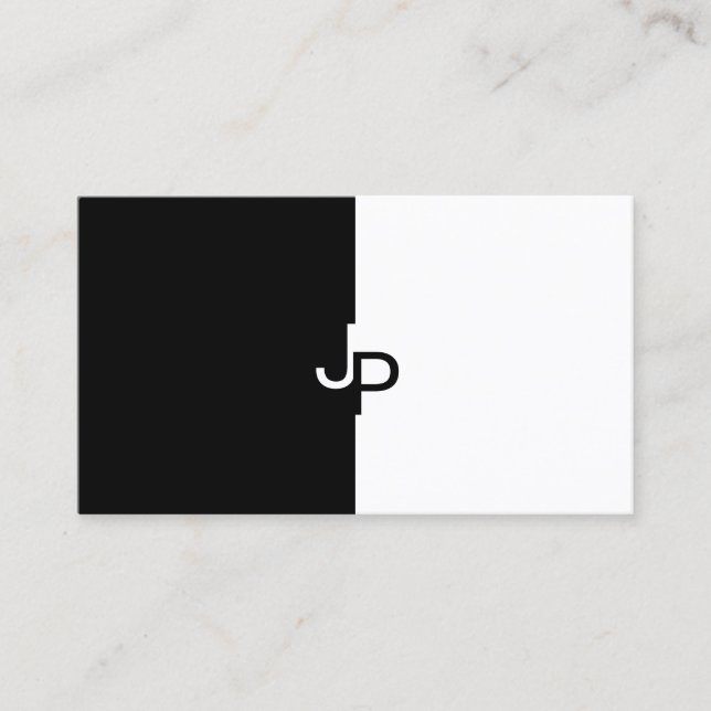 Black White Creative Minimalist Design Modern Business Card (Front)