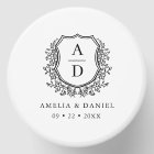 Black White Crest Modern Monogram Wedding 