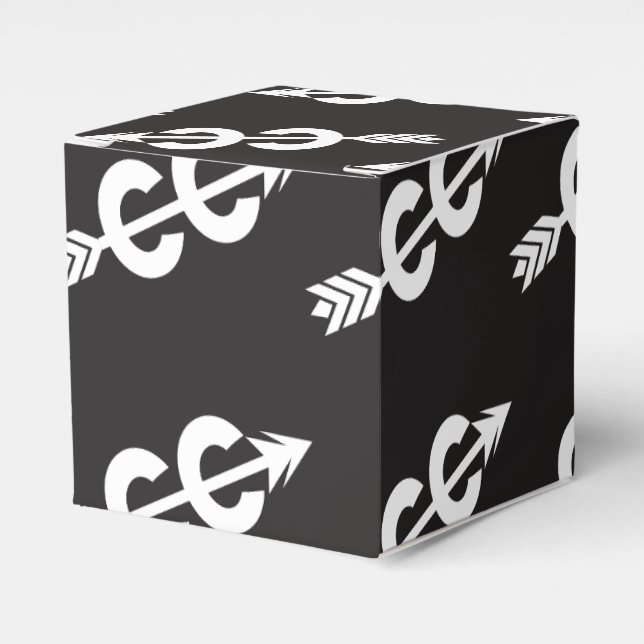 Black White Cross Country Running Favor Box (Front Side)