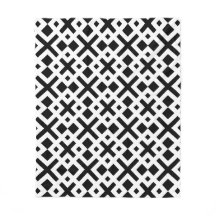 Black White Cross Plus Square Geometric Pattern