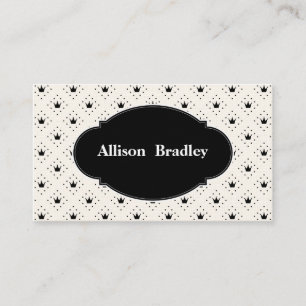 Black & White Crowns 6-Line Entrepreneur Business Card