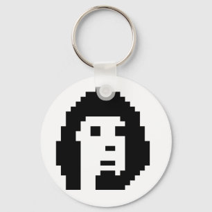 Black white cryptopunk keychain