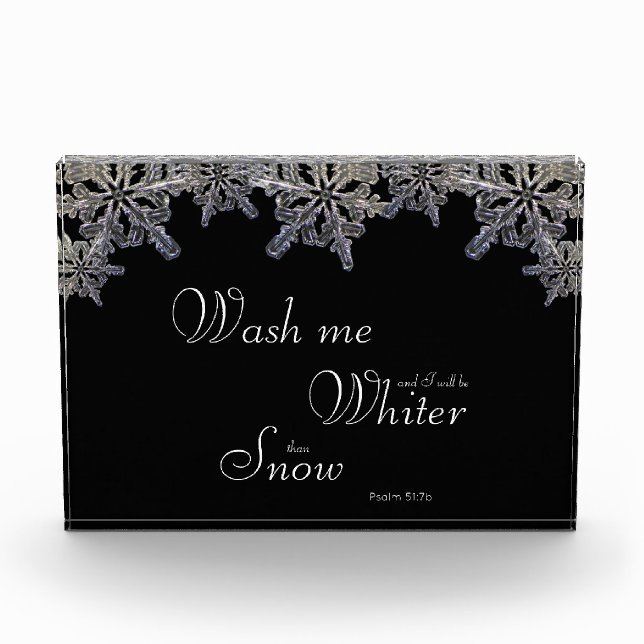 Black & White Crystal Snowflake Whiter than Snow Photo Block (Front)