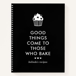 Black White Cupcake Good Things Baking Recipe Notebook