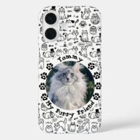 Black & White Custom Cat Photo and Name 