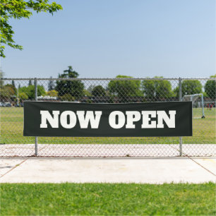 Black White Custom Colour Now Open New Business Banner