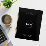 Black White Custom Logo Business Professional 2024 Planner<br><div class="desc">This elegant planner would be great for both,  personal or professional use. Easily add your details by clicking on the "personalize" option.</div>