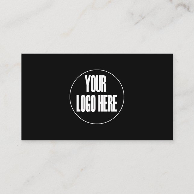 Black White Custom Logo Minimal Business Card (Front)