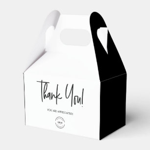 Black white Custom Logo Staff appreciation simple Favor Box