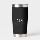 Black white custom monogram initials name