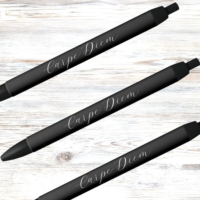 Black white custom motto slogan script black ink pen (Creator Uploaded)