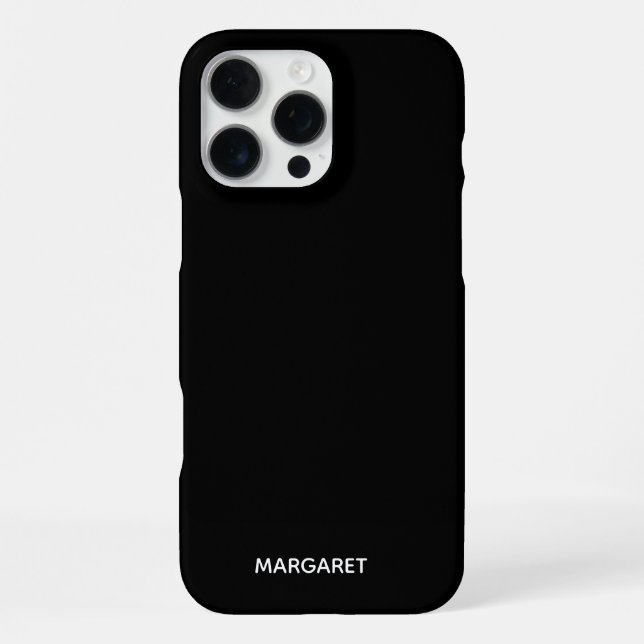 black & white custom name iphone 16 pro max case (Back)