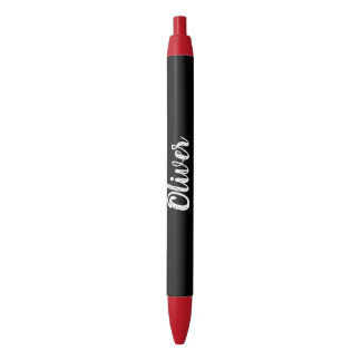 Black White Custom Name Student Professional Blue Ink Pen
