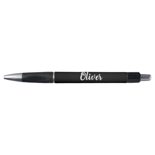 Black White Custom Name Student Professional Pen (Front)
