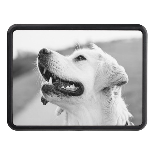 Black & White Custom Pet Trailer Hitch Cover (Front)