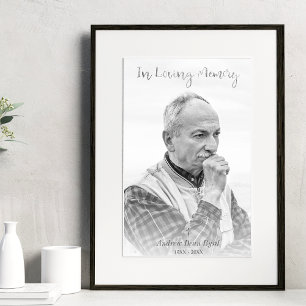 Black & White Custom Photo for Funeral Service Poster