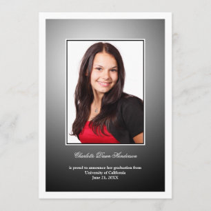 Black white custom photo graduation announcement