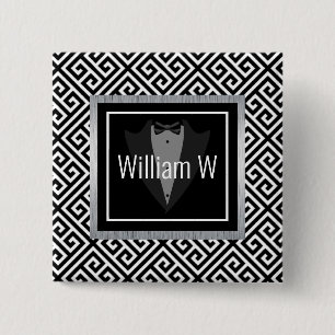 Black & white customizable name button