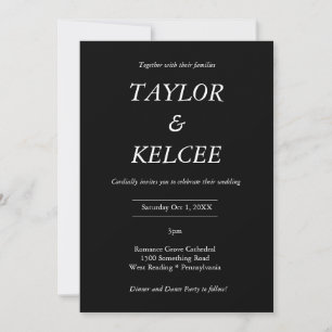 Black & White CUSTOMIZABLE Wedding Invitation