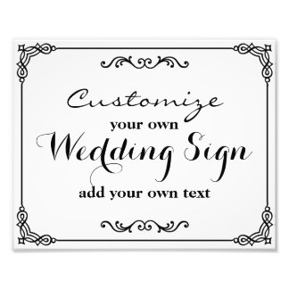 Black & White - Customize your own wedding sign -
