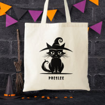Black & White Cute Halloween Black Cat Kids