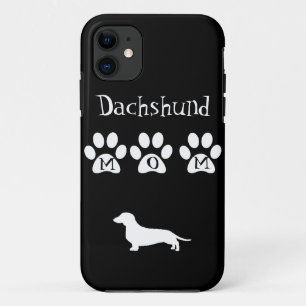 Black/White Dachshund Mom iPhone 11 Case