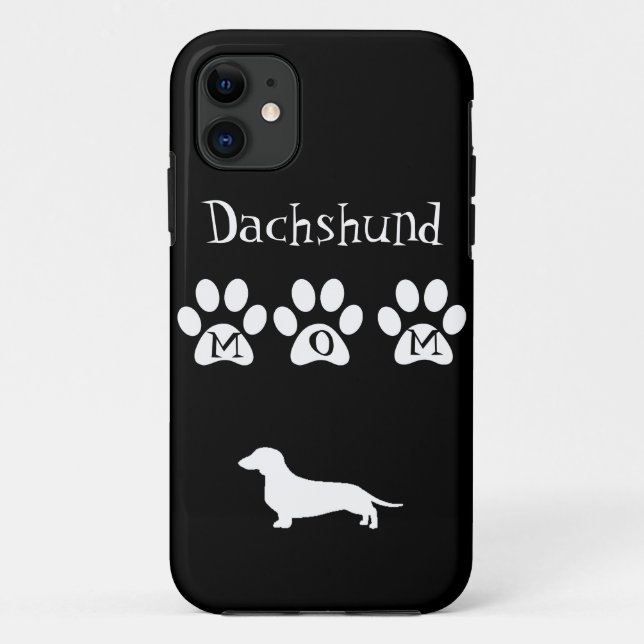 Black/White Dachshund Mom Case-Mate iPhone Case (Back)