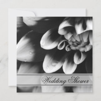 Black White Dahlia Couples Wedding Shower Invitation
