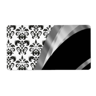 Black & white damask