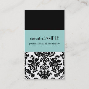 Black & White Damask Business Card