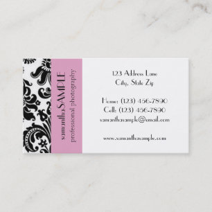 Black & White Damask Business Card