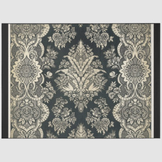 Black & White Damask Decoupage Paper