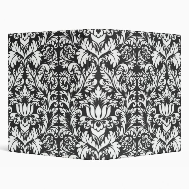 Black White Damask Lace Brocade Binder (Background)