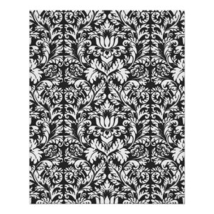 Black White Damask Lace Brocade Poster