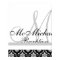 Black & White Damask  Monogram Wedding Reception