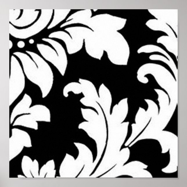 Black & White Damask Poster (Front)