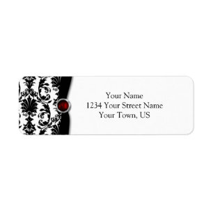 Black White Damask Ruby Gemstone Adresse