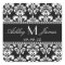 Black White Damask Save the Date Sticker