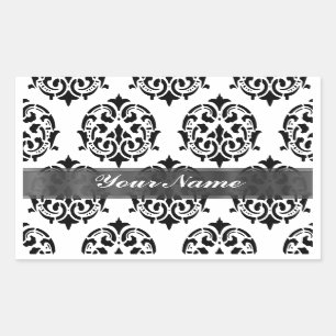 Black & white damask sticker