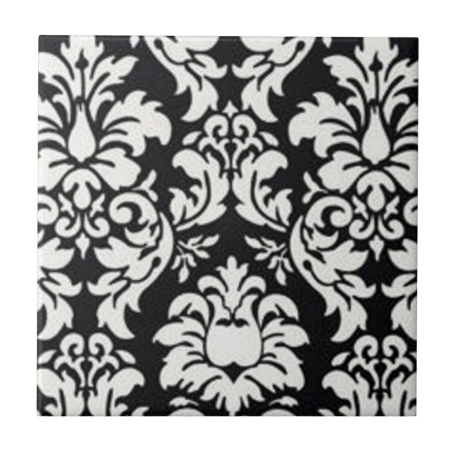 Black/White Damask Tile (Front)