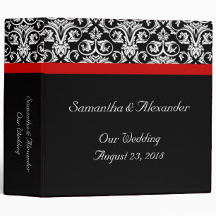 Black/White Damask w/ Ravishing Red Accent Binder