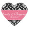 Black White Damask Wedding Favour Stickers Pink