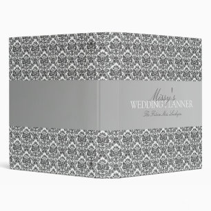 Black & White Damask Wedding Planner/Organizer Binder