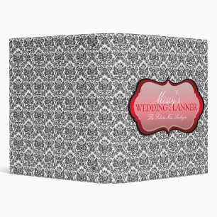 Black & White Damask Wedding Planner/Organizer Binder