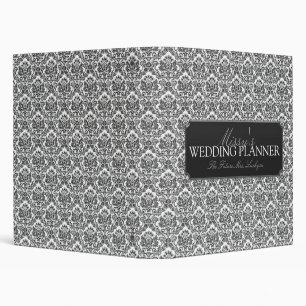 Black & White Damask Wedding Planner/Organizer Binder