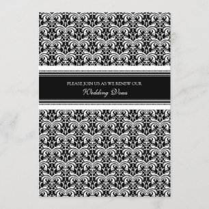 Black White Damask Wedding Vow Renewal Invitations