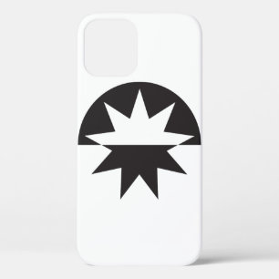 Black White Deco Star Sunburst iPhone 12 Case